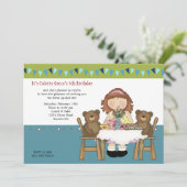 Tea Party Birthday Invitation Kaart (Staand voorkant)