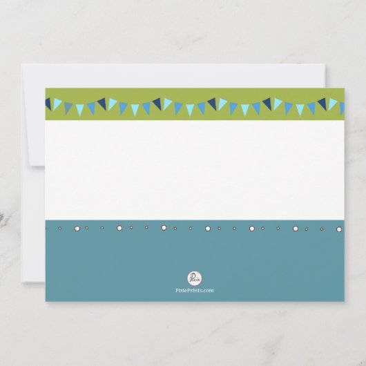 Tea Party Birthday Invitation Kaart (Achterkant)