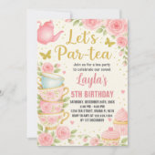 Tea Party Birthday Invitation Kaart (Voorkant)