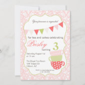 Tea Party Birthday Invitation Kaart (Voorkant)