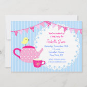 Tea Party Birthday Invitations Kaart (Voorkant)