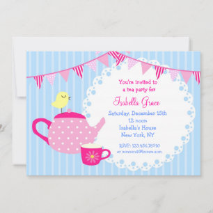 Tea Party Birthday Invitations Kaart