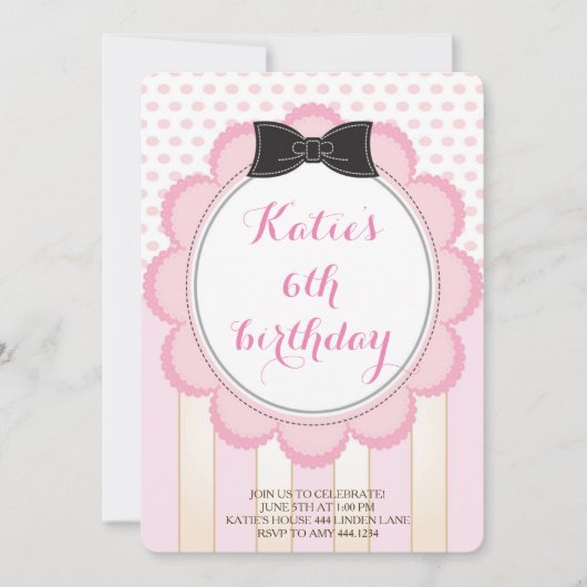Tea Party Birthday Invitations Kaart (Voorkant)