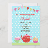 Tea Party Birthday Invitations Kaart (Voorkant)