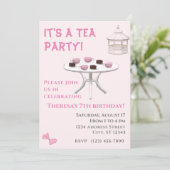 Tea Party Birthday Kaart (Staand voorkant)