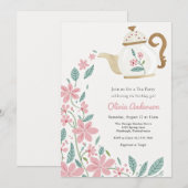 Tea Party Birthday Kaart (Voorkant / Achterkant)