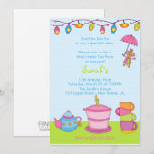 Tea Party Birthday Kaart (Voorkant / Achterkant)