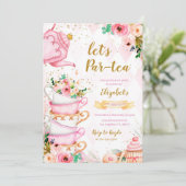 Tea Party Birthday Kaart (Staand voorkant)