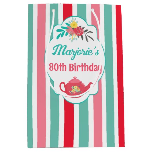 Tea Party Birthday Medium Cadeauzakje (Voorkant)