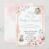 Tea Party Birthday nodigt Kaart (Voorkant / Achterkant)
