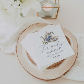 Tea Party Blauw Bloemen Elegant Vrijgezellenfeest Servet