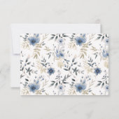 Tea Party Blauw Bloemen Waterverf Vrijgezellenfees Bedankkaart (Achterkant)