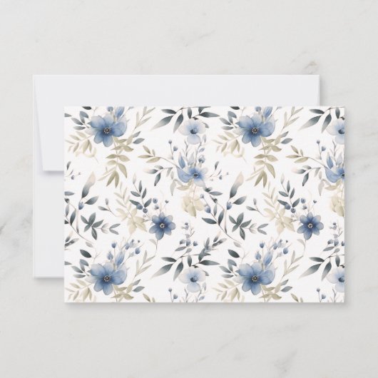 Tea Party Blauw Bloemen Waterverf Vrijgezellenfees Bedankkaart (Achterkant)