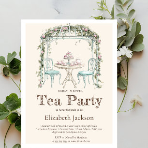  Tea Party Bloemen Bridal Luncheon Kaart