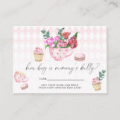 Tea Party Bloemen Hoe groot is de buik van mama Informatiekaartje (Voorkant)