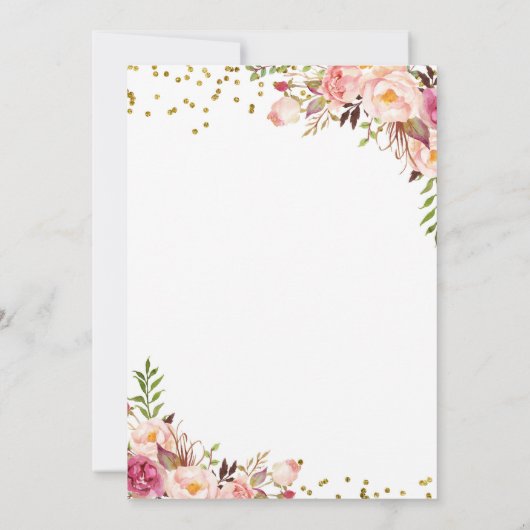 Tea Party Bloemen Roze Meisje Verjaardag Kaart (Achterkant)