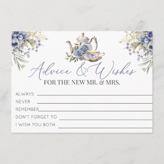 Tea Party Bloemen Vrijgezellenfeest Advies en wens Informatiekaartje (Voorkant)