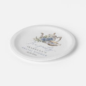 Tea Party Bloemen Vrijgezellenfeest Papieren Bordje (Gekanteld)