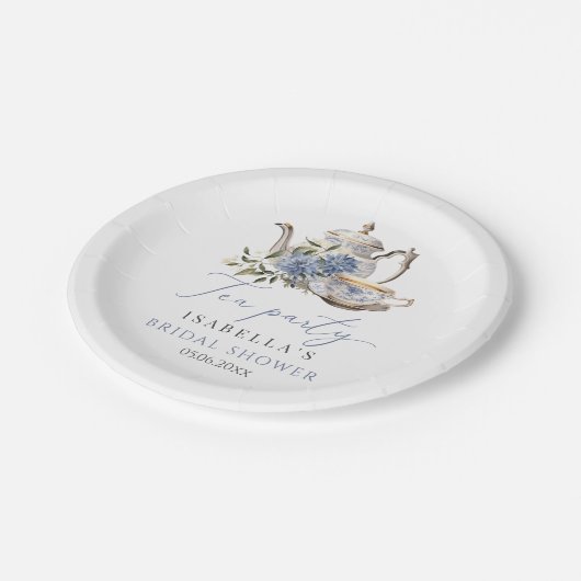 Tea Party Bloemen Vrijgezellenfeest Papieren Bordje (Gekanteld)