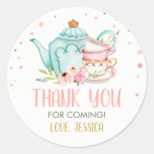 Tea Party Blue Baby shower Favor Brewing Floral