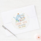 Tea Party Blue Baby shower Favor Brewing Floral Ronde Sticker (Envelop)