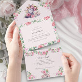 Tea Party Boeken Luier en Baby shower All In One Uitnodiging