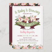 Tea Party Boho Baby shower uitnodiging (Voorkant / Achterkant)