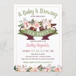 Tea Party Boho Baby shower uitnodiging