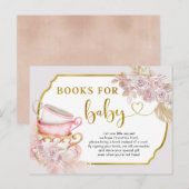 Tea Party Books for Baby Uitnodiging Briefkaart (Voorkant / Achterkant)