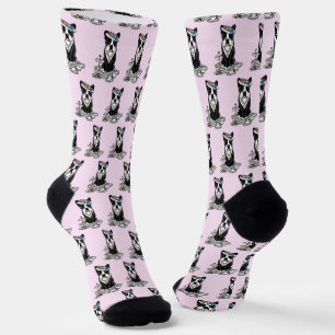 Tea Party Boston Terrier (zwart) Cute Dog Sokken