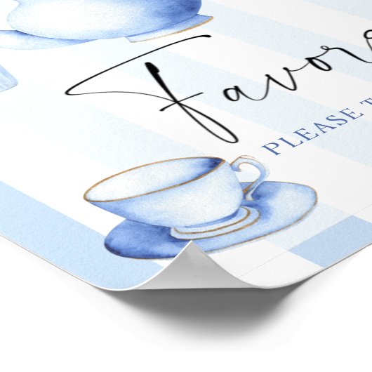 Tea Party Boy Baby shower Favorieten Poster (Hoek)