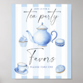 Tea Party Boy Baby shower Favorieten Poster (Voorkant)