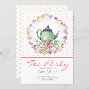 Tea Party Bridal baby shower Kaart