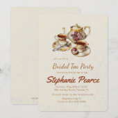 Tea Party Bridal Birthday  Floral Tea Set Kaart (Voorkant / Achterkant)