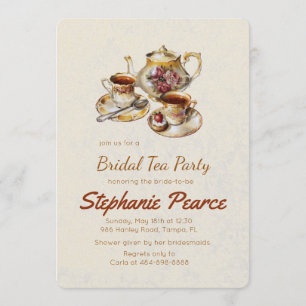 Tea Party Bridal Birthday  Floral Tea Set Kaart