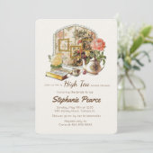 Tea Party Bridal Birthday Teacup Floral Kaart (Staand voorkant)