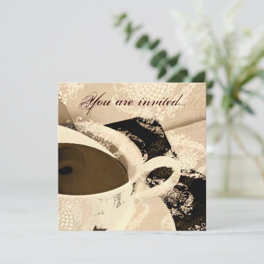 Tea party bridal doucheregeluitnodiging kaart (Staand voorkant)