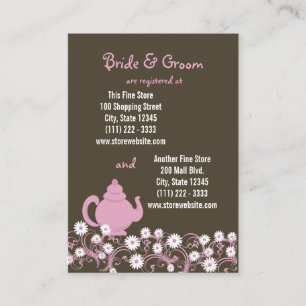 Tea Party Bridal Registry Kaart