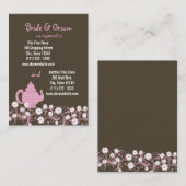 Tea Party Bridal Registry Kaart (Voorkant / Achterkant)
