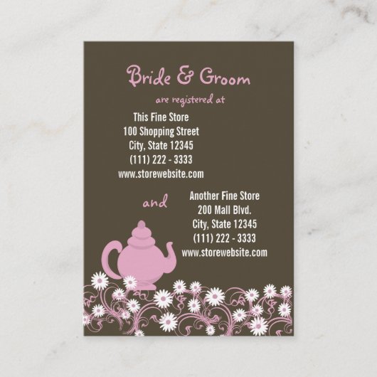 Tea Party Bridal Registry Kaart (Voorkant)