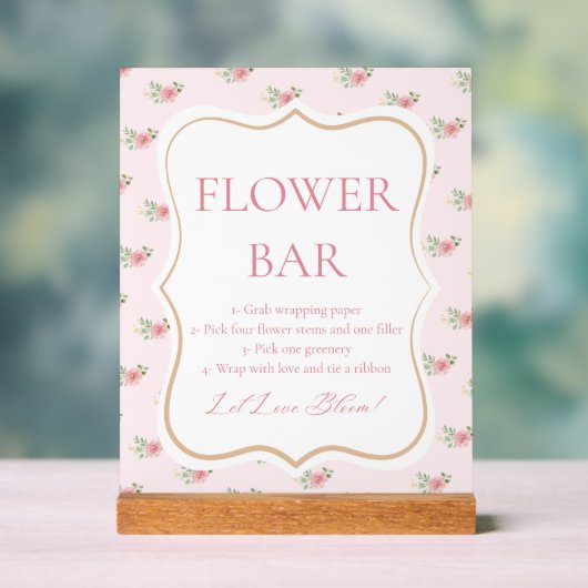 Tea Party Bridal Shower Flower Bar  Acryl Bord (Neutraal)