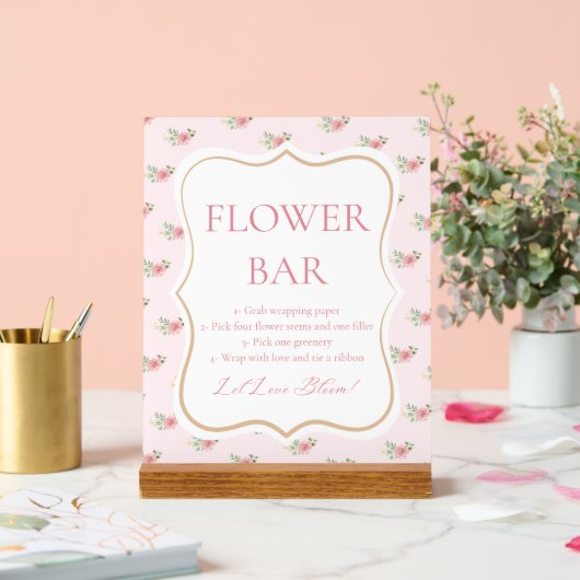 Tea Party Bridal Shower Flower Bar  Acryl Bord (Huwelijk)