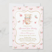 Tea Party Bridal Shower Invitation Kaart (Voorkant)