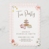 Tea Party Bridal Shower Invitation Kaart (Voorkant / Achterkant)