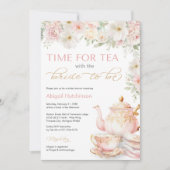 Tea Party Bridal Shower Invitation Kaart (Voorkant)