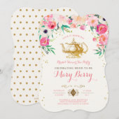 Tea Party Bridal Shower Invitation Kaart (Voorkant / Achterkant)