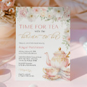 Tea Party Bridal Shower Invitation Kaart