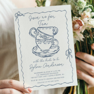 Tea Party Bridal Shower Invitation Kaart