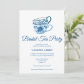 Tea Party Bridal Shower Invitation Kaart (Staand voorkant)