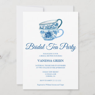 Tea Party Bridal Shower Invitation Kaart